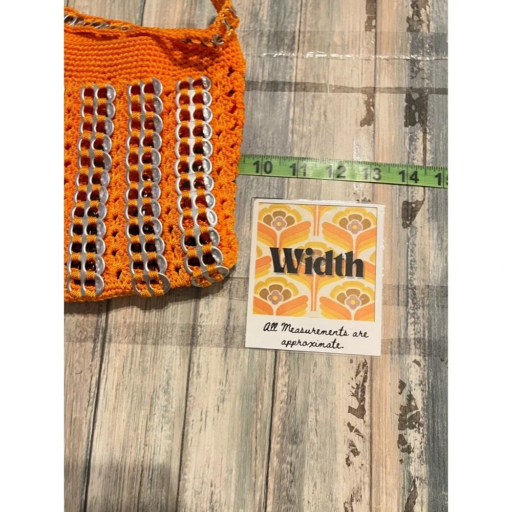 Hangmade Orange Soda Can Pull Tab Crocheted Crossbody Purse Y2K Upcycled Recycle